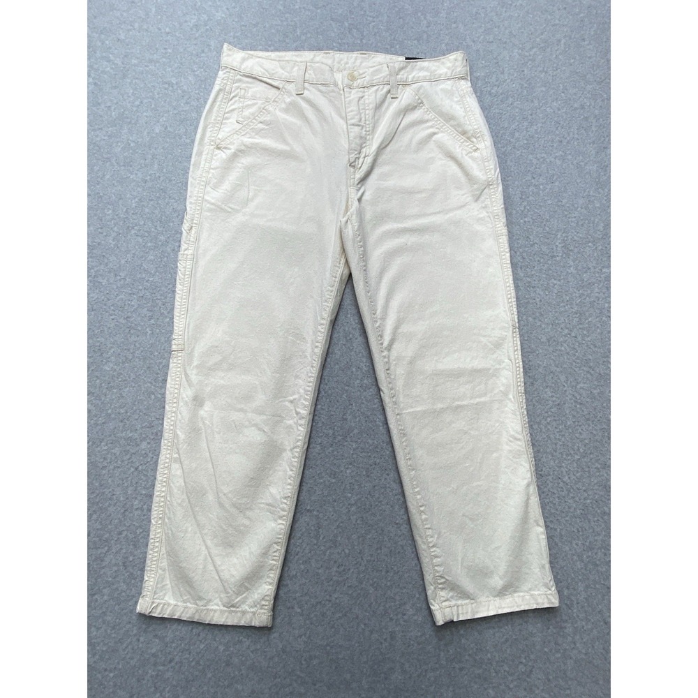 Vince Womens Pants 28 Beige Cropped Straight‎ Stretch Cotton